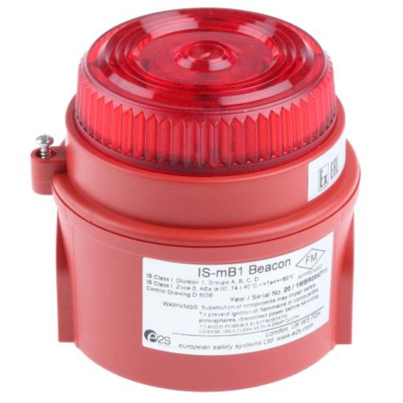 e2s IS-MC1 Series Red Sounder Beacon, 16 → 28 V dc, IP65, Wall Mount, 100dB at 1 Metre