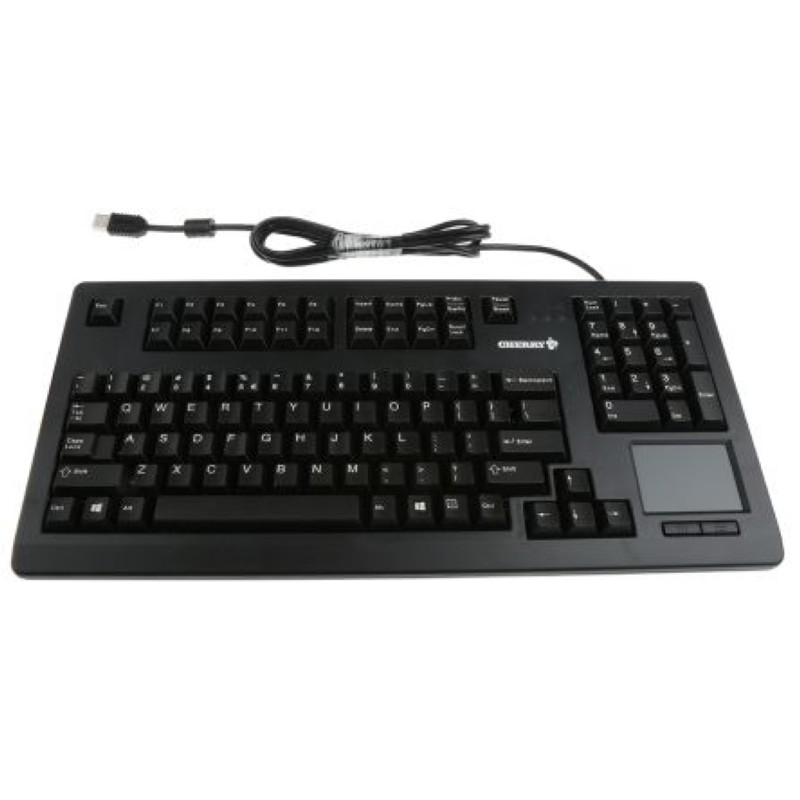 樱桃Cherry G80-11900LUMEU-2 USB黑色带触摸板104键工控机键盘欧洲键盘布局同美国布局